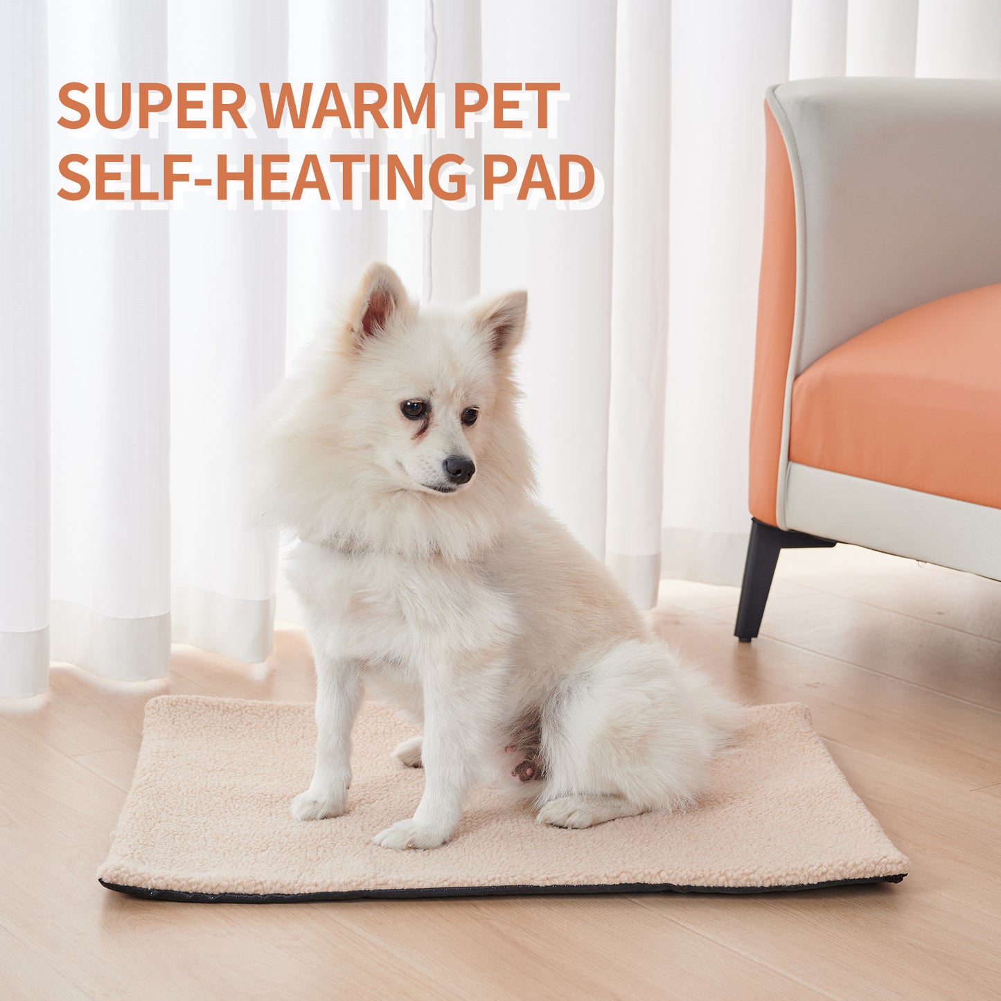Portable self-heating pet mat for travel & naps