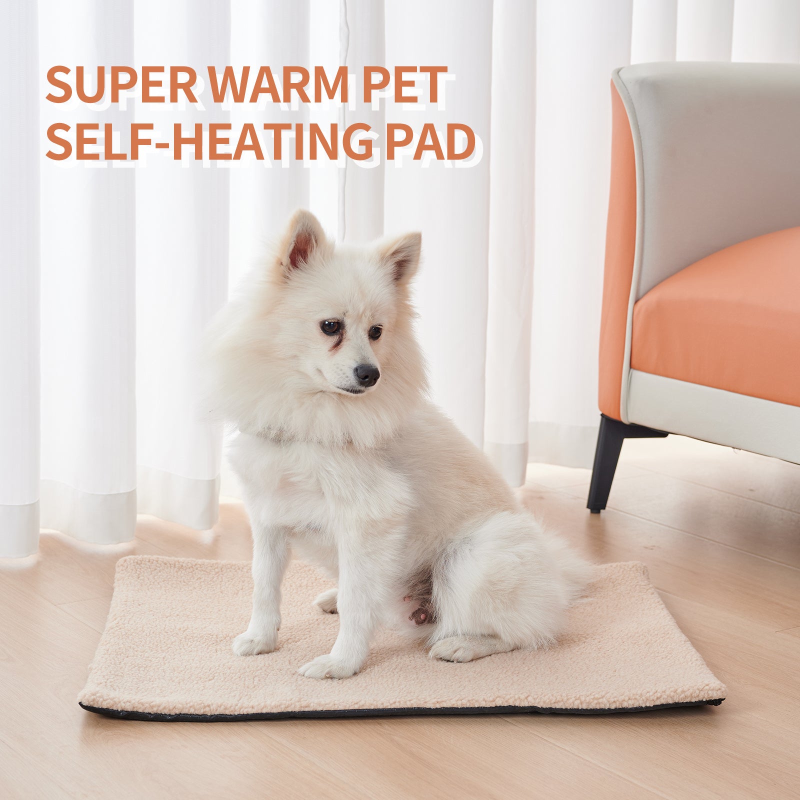 Portable self-heating pet mat for travel & naps