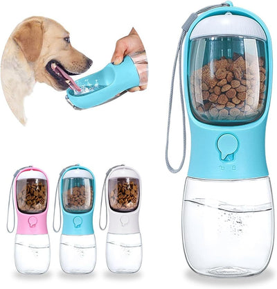 2-in-1 Pet Water Bottle with Snack Storage