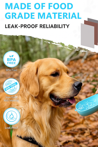 2-in-1 Pet Water Bottle with Snack Storage